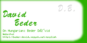 david beder business card